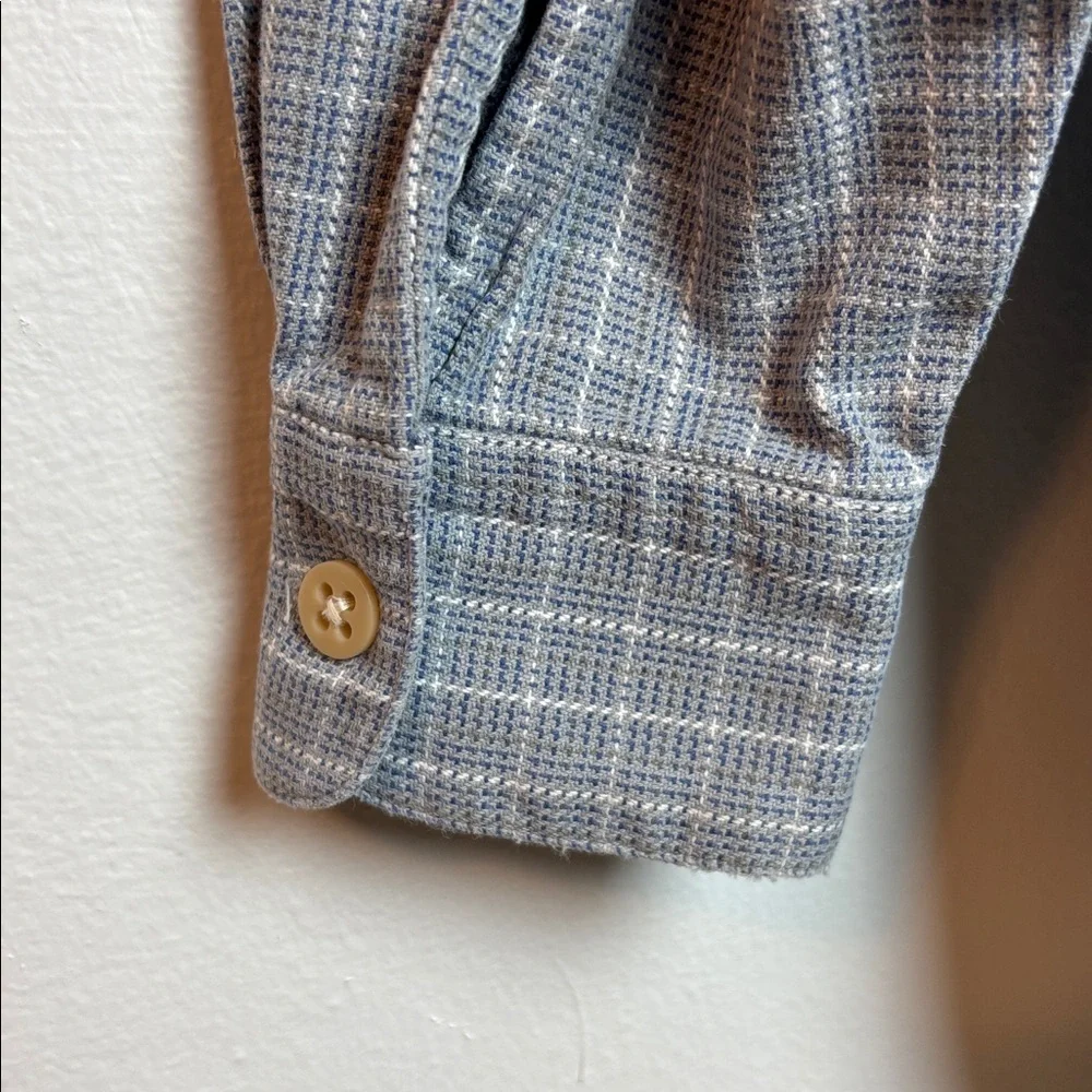 VTG Armani Jeans Men’s Gray Checkered Long Sleeve Button Up Shirt‎ Medium